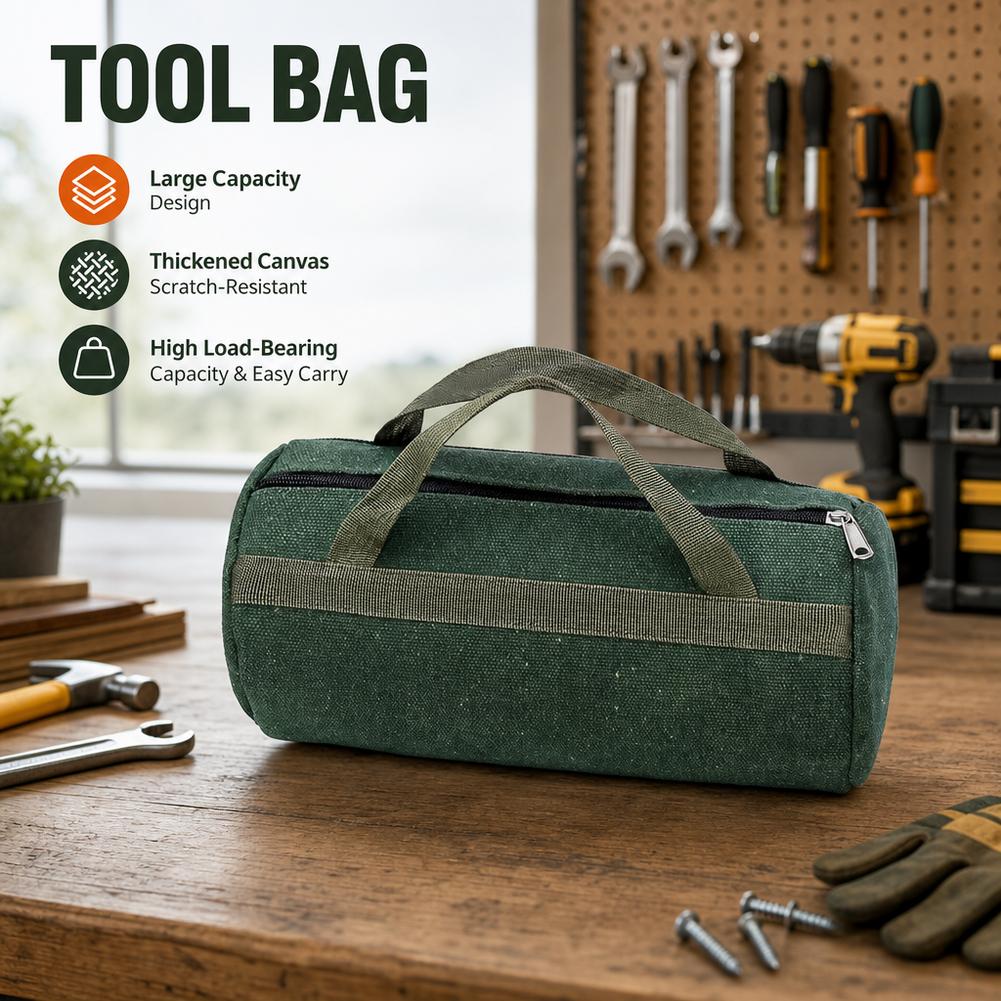 Heavy Equipment Operation - Heavy Duty Green Canvas Cylinder Tool