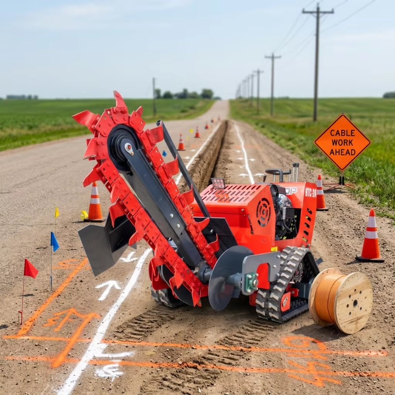 750mm Depth Stand-on Chain Tre - đánh giá và giá Trencher Machine Small