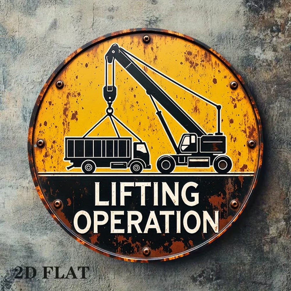 2D Metal Sign Round 20cm Retro - đánh giá và giá Heavy Equipment Sign